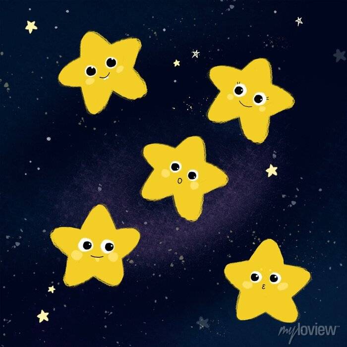 желтых звезд на небе плакаты на стену