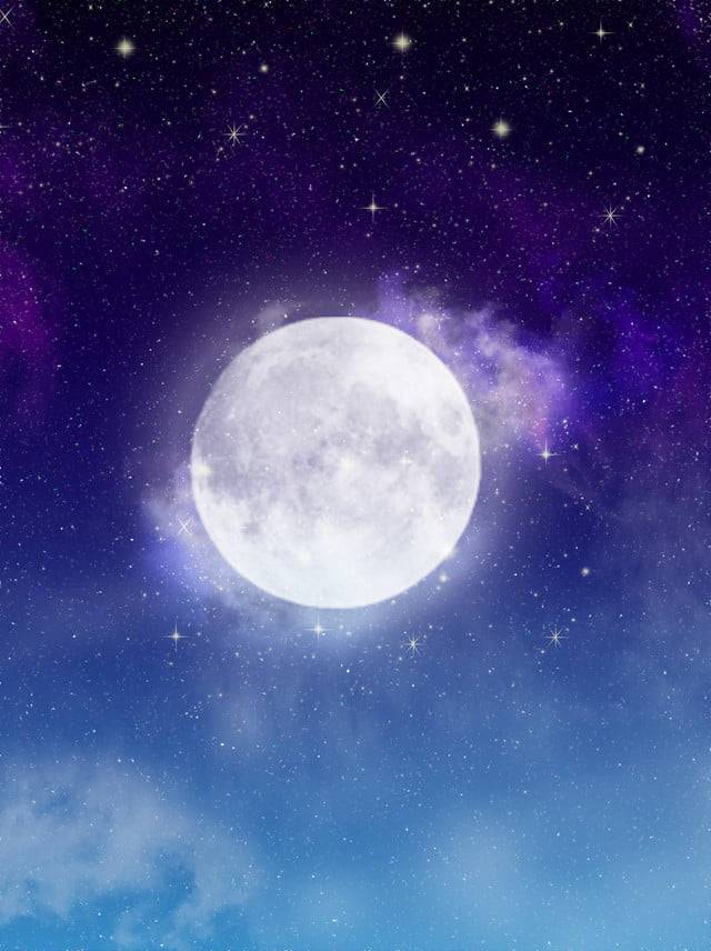 чистая большая луна фон звездное небо Обои Изображение для бесплатной загрузки
