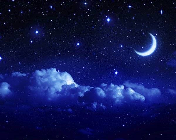 Картинки красивые звездное небо с луной 