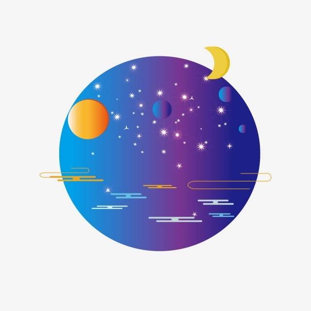 солнце луна звездное небо элемент звезда вселенная реклама PNG , Звездное небо, солнце и Луна, звезды Солнца и Луны PNG рисунок для бесплатной загрузки