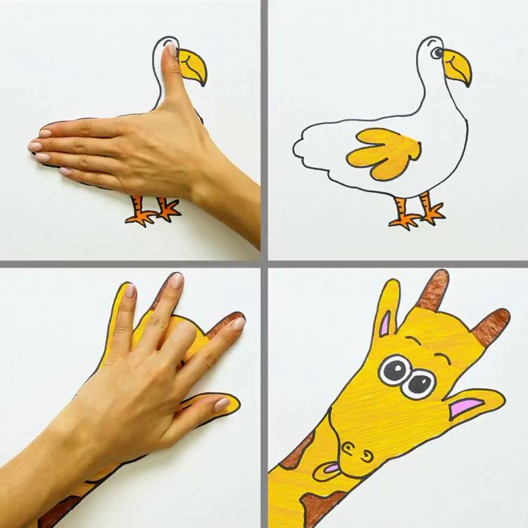 Рисунки из руки животные