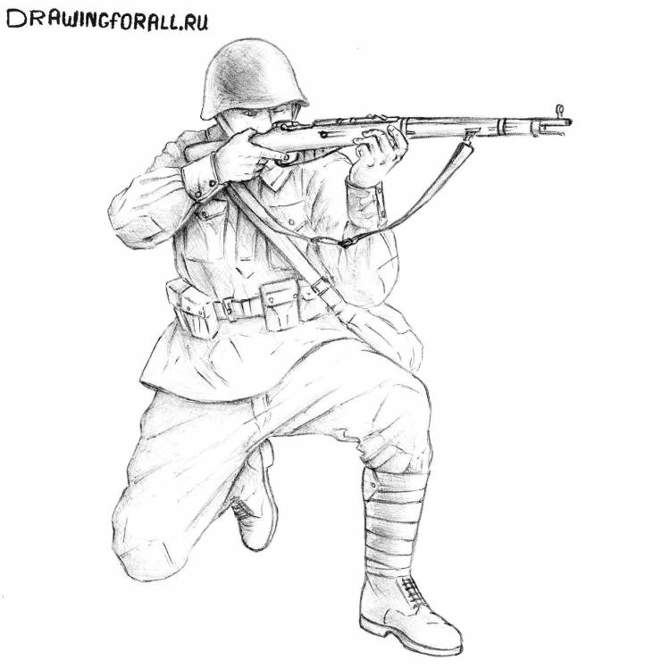 Как нарисовать советского солдата