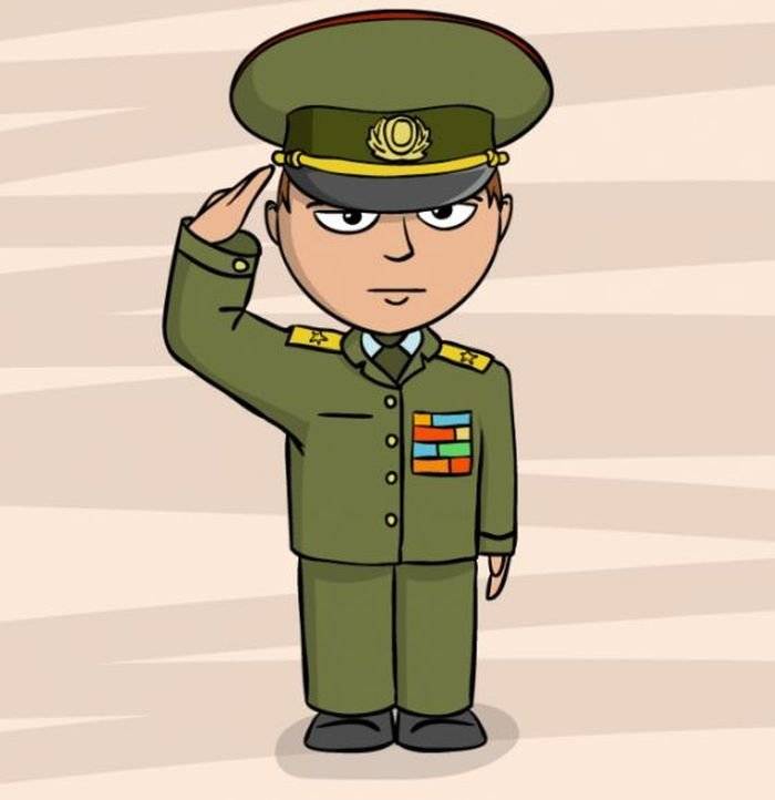 Рисунок военного человека для детей