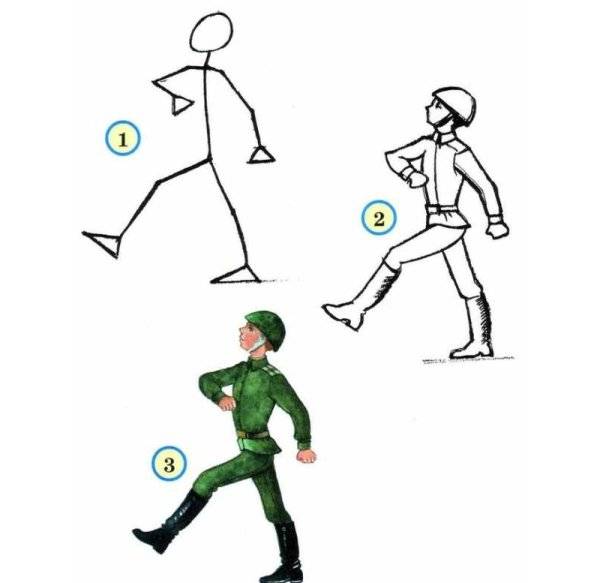 Как нарисовать военного 