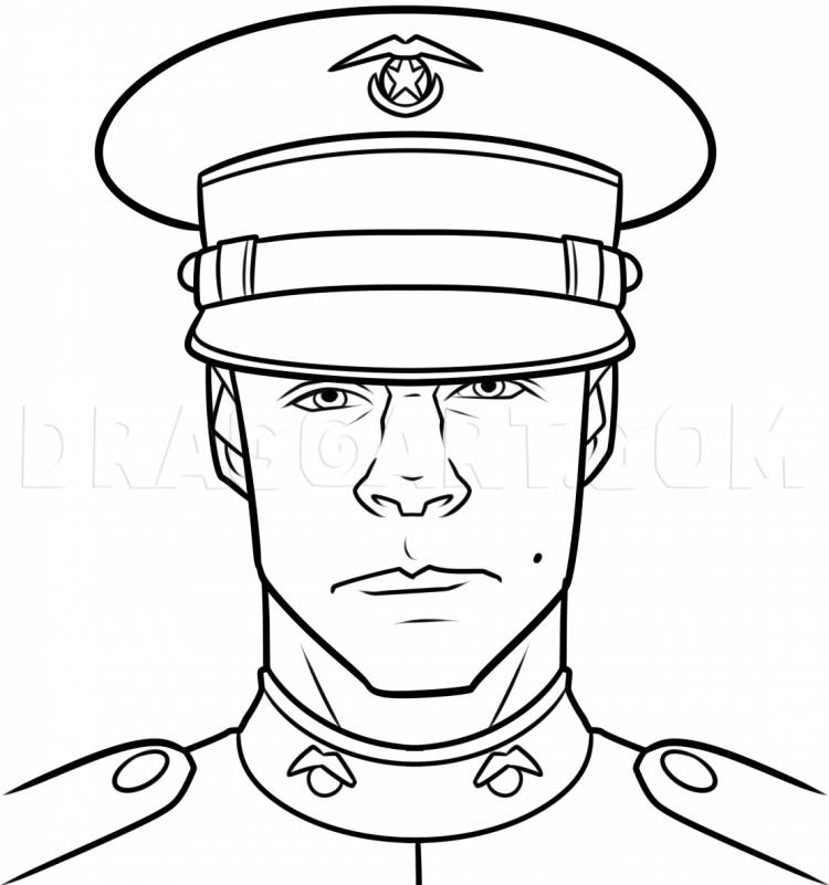 Рисунок военного человека