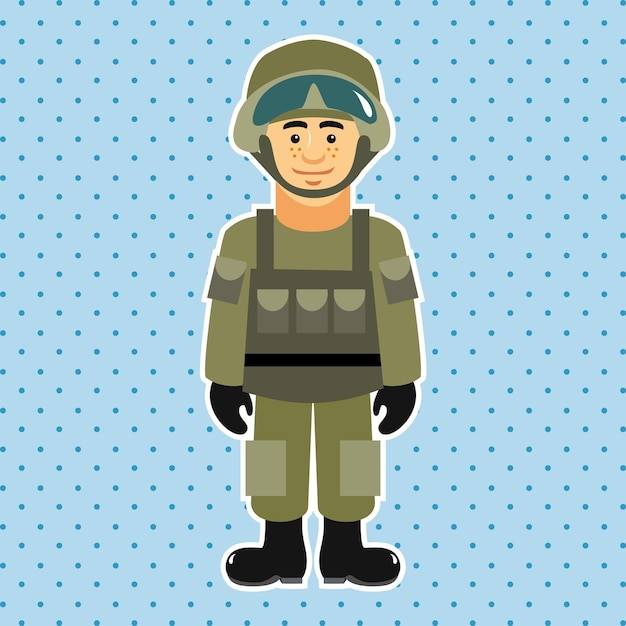 Персонаж для обучения человек в военной форме солдат развивающая игра для детей