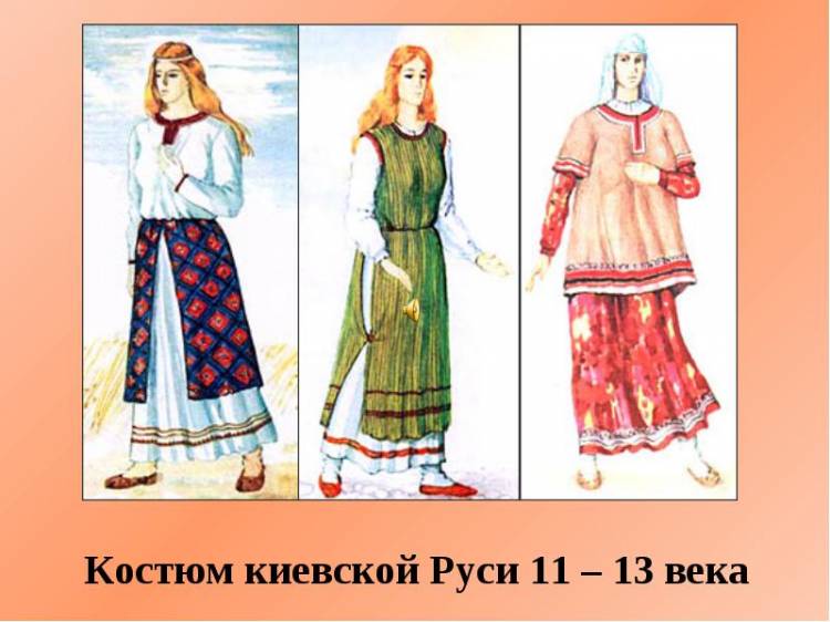 Русский костюм X-XIII веков (Киев, Новгород)
