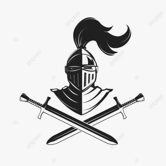 рыцарский шлем с двумя мечами на белом фоне PNG , отметка, безопасность, Меч PNG картинки и пнг рисунок для бесплатной загрузки