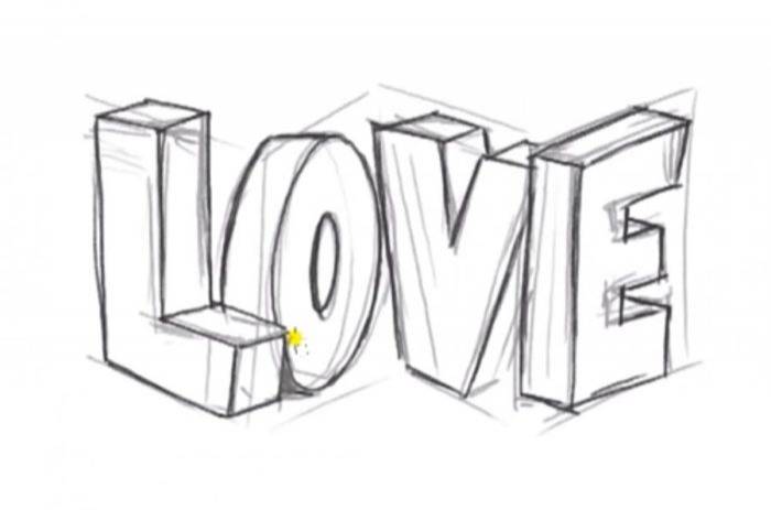 Как нарисовать надпись Love
