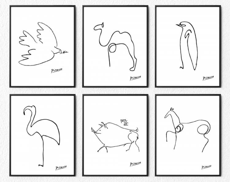 Пикассо рисунки животных 