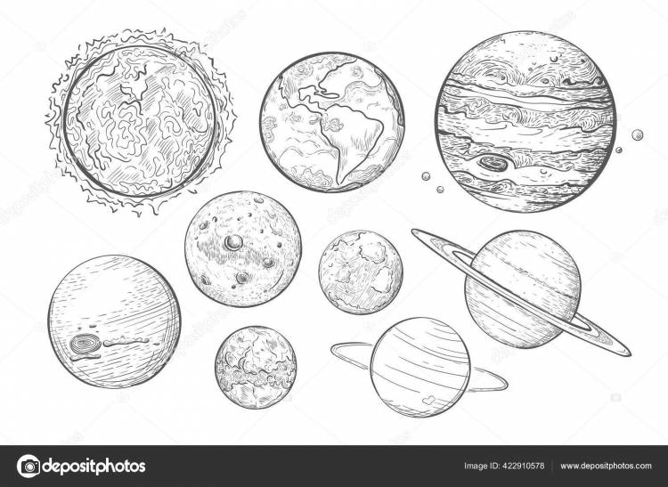 Планеты Солнечной системы изолированный вектор