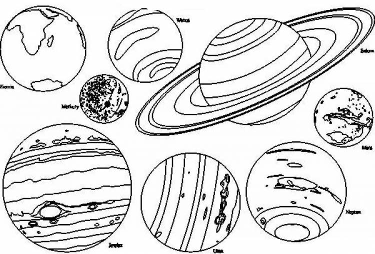 Раскраски Планеты солнечной системы