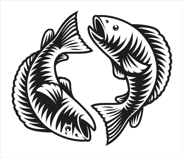 Знак зодиака рыбы, изолированные на белом фоне