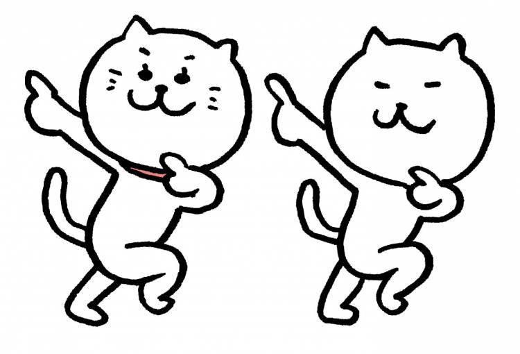 Танцующий кот нарисованный