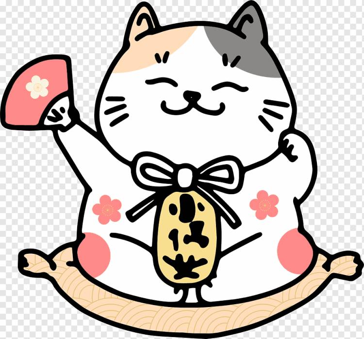 японский манэки-нэко кот смешной, png