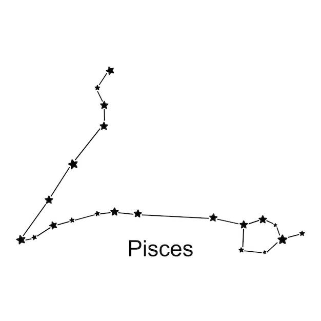 Созвездие знака зодиака рыбы на белом фоне, векторные иллюстрации