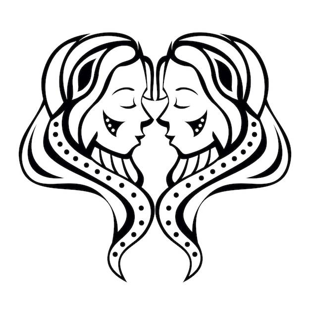 Векторная графическая иллюстрация знаков зодиака близнецы все знаки зодиака в концепции татуировок