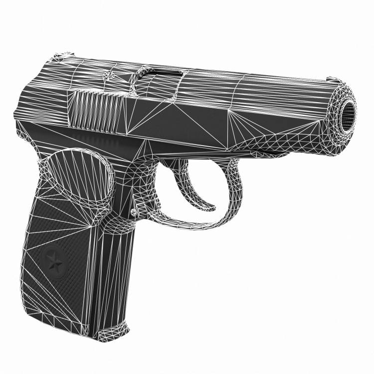 Пистолет Макарова старый и грязный (игровая модель PM