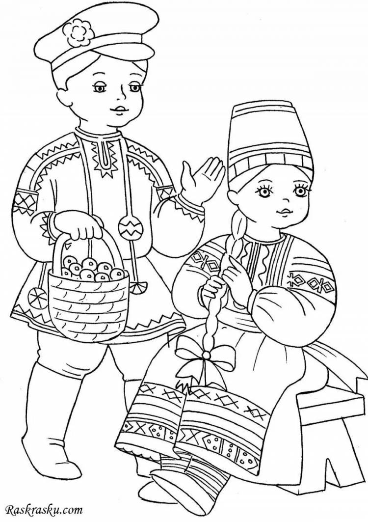 Раскраски Русские традиции для детей 