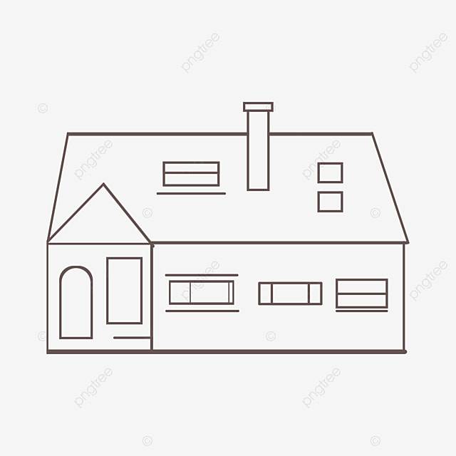 рисунок Рисование линии жилого дома PNG , рисунок дома, рисунок крыла, клипарт черно белый PNG картинки и пнг рисунок для бесплатной загрузки