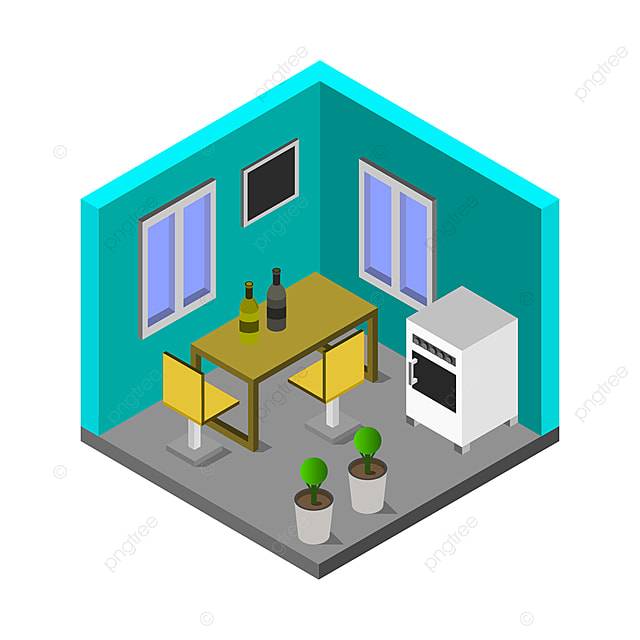кухня в изометрической вектор PNG , Набор, номер, Дом PNG картинки и пнг рисунок для бесплатной загрузки