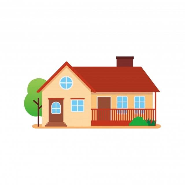 Традиционный дом векторные иллюстрации с простой плоский дизайн на белом фоне PNG , домашний клипарт, жилой дом, иллюстрация PNG картинки и пнг рисунок для бесплатной загрузки