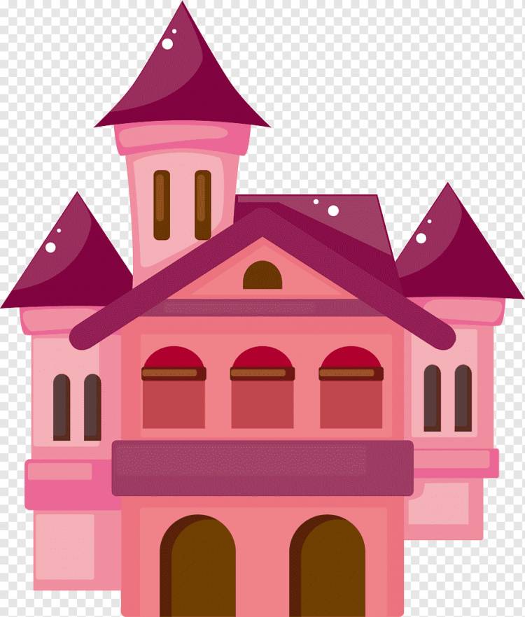 Замок, рисунок, розовый, фасад, дом, дом, здание, мультфильм, строительство, замок png