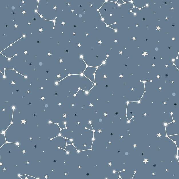 Ручной рисунок созвездий, планеты и звездного неба