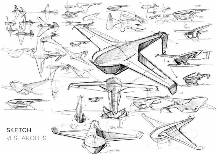 Самолет будущего рисунок