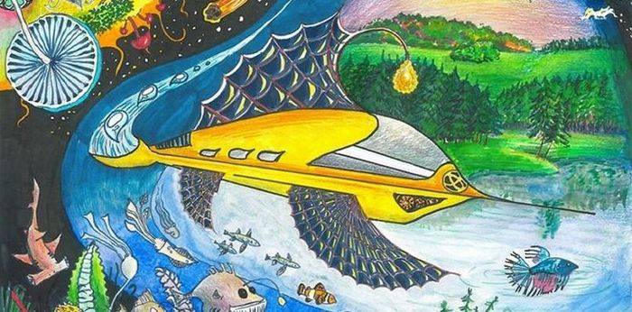 Рисунок самолета будущего окружающий мир