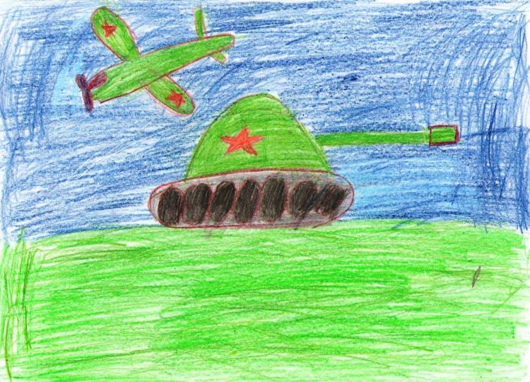 Детские рисунки про армию