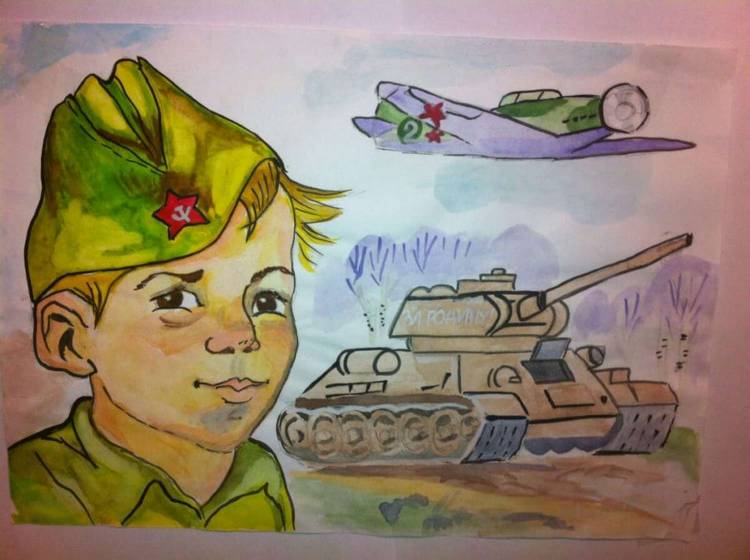 Детские рисунки про армию