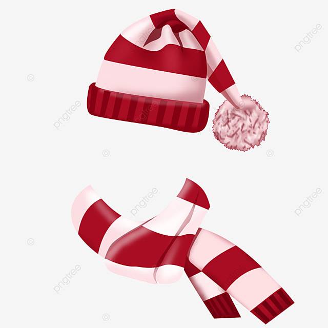 новогодний красно белый шарф на прозрачном фоне PNG , рождественская шапка, зимнюю шапку, Вязаная шапка PNG картинки и пнг PSD рисунок для бесплатной загрузки