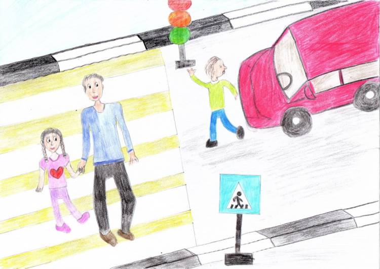 Конкурс рисунков «Мой папа и Я за безопасные дороги»