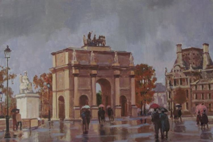 Картина Дождь в Париже