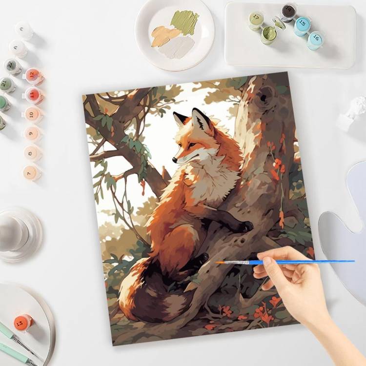 Рамка с изображением лисы, наборы для рисования по номерам для взрослых, картина с изображением животных для начинающих, акриловая картина на холсте с цифрами для подарка своими руками, домашний декор