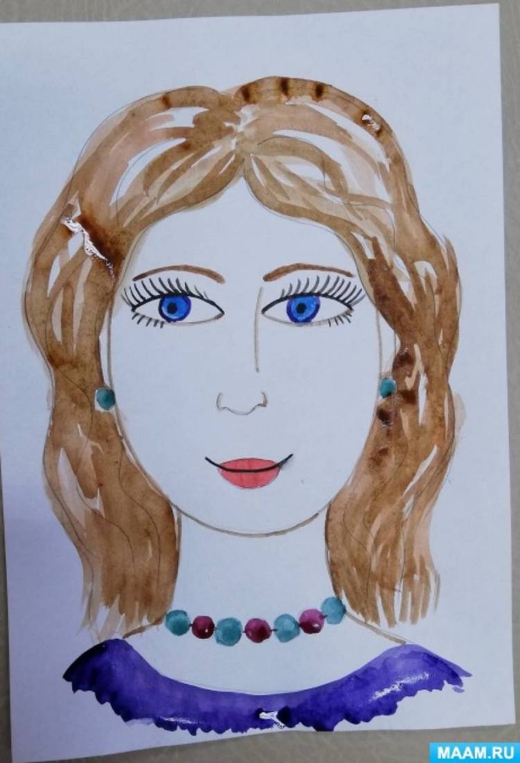 Мастер-класс по рисованию «Портрет мамы» 