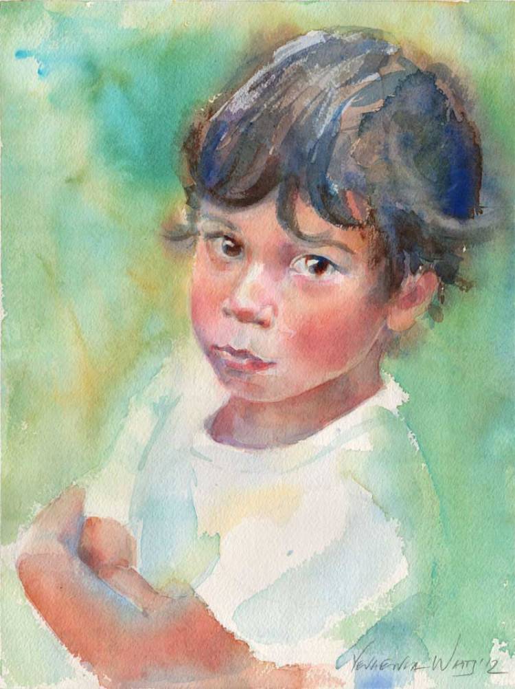 Как нарисовать портрет ребенка акварелью пошагово?