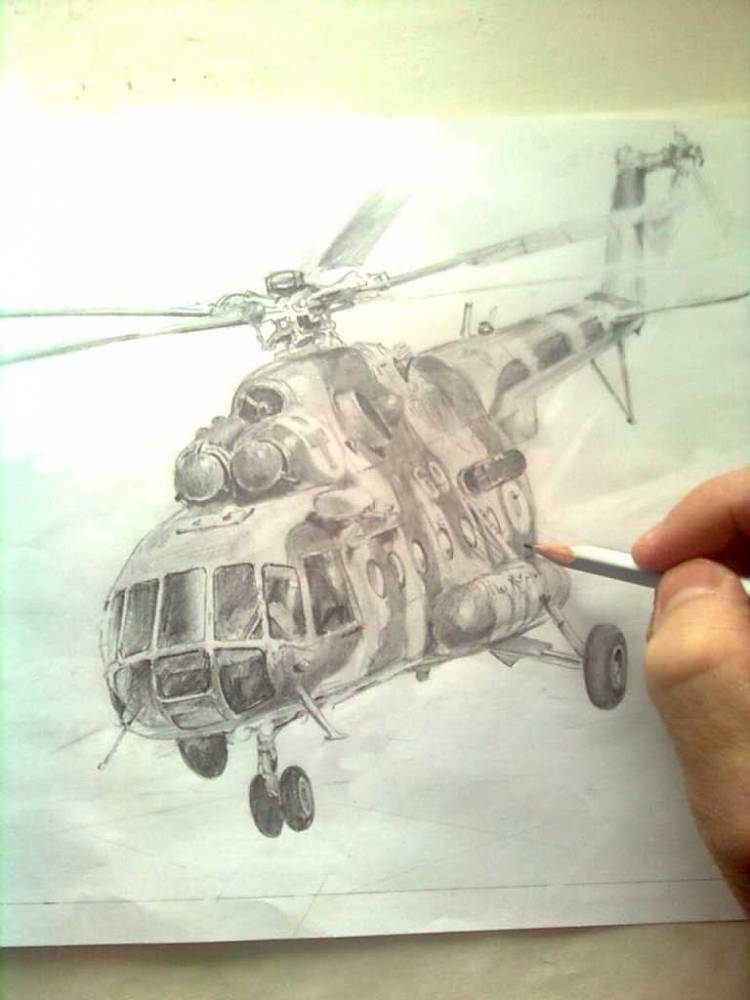 нарисовать вертолет ми