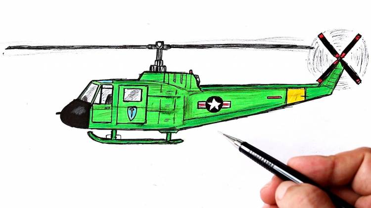How to draw a Military Helicopter