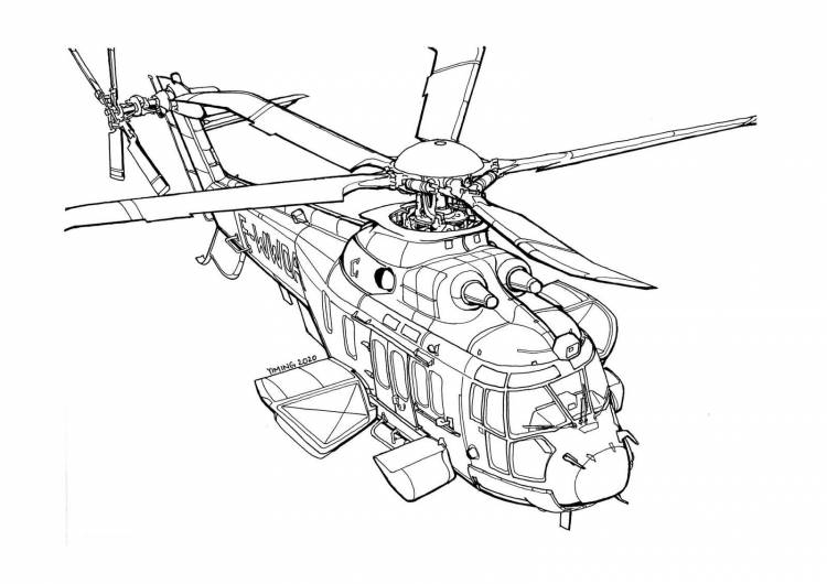 Нарисованный вертолета 