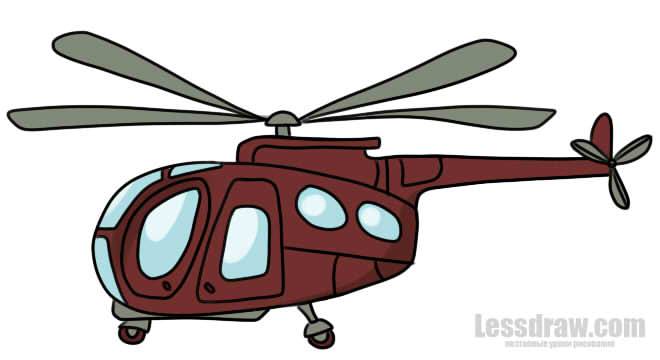 Как нарисовать вертолет ребенку