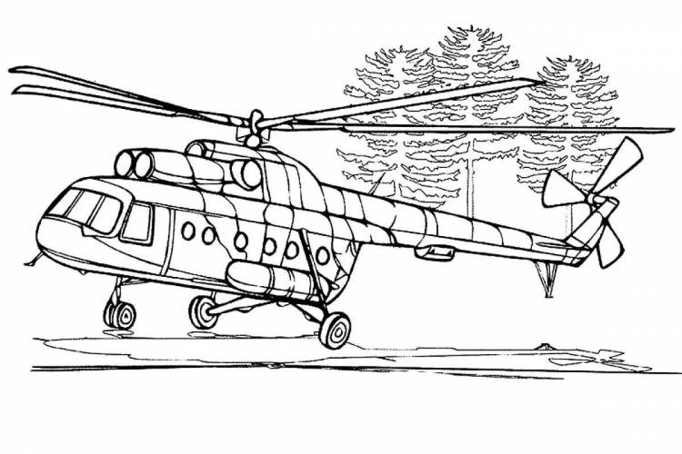Раскраски Вертолет самолет 