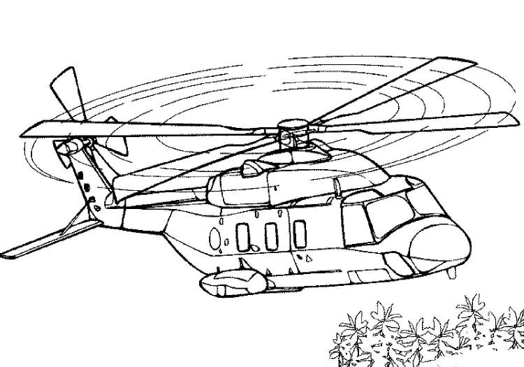 Раскраска боевой вертолет