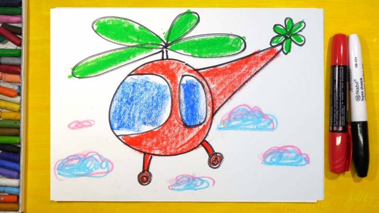 Как нарисовать Вертолет, Урок рисования для детей от