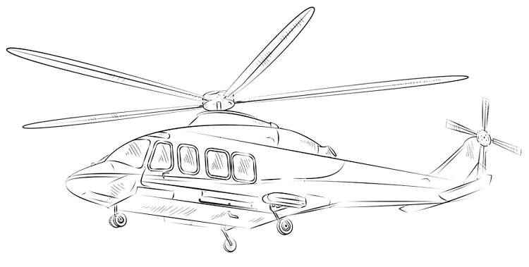 Военный вертолет рисунок поэтапно