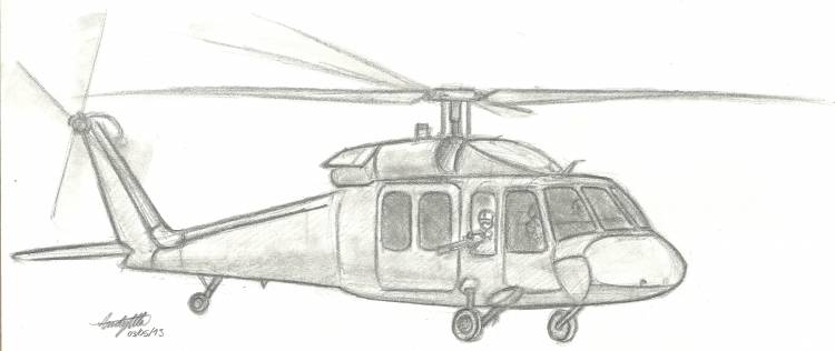 Вертолет поэтапное рисование