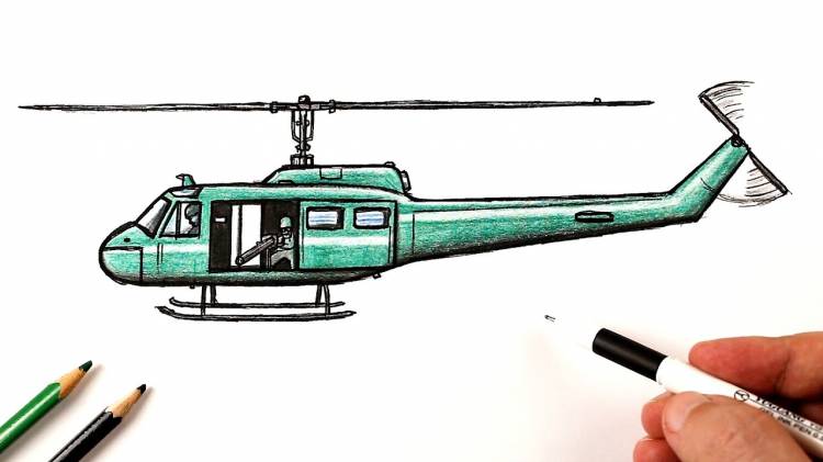 How to draw a military helicopter