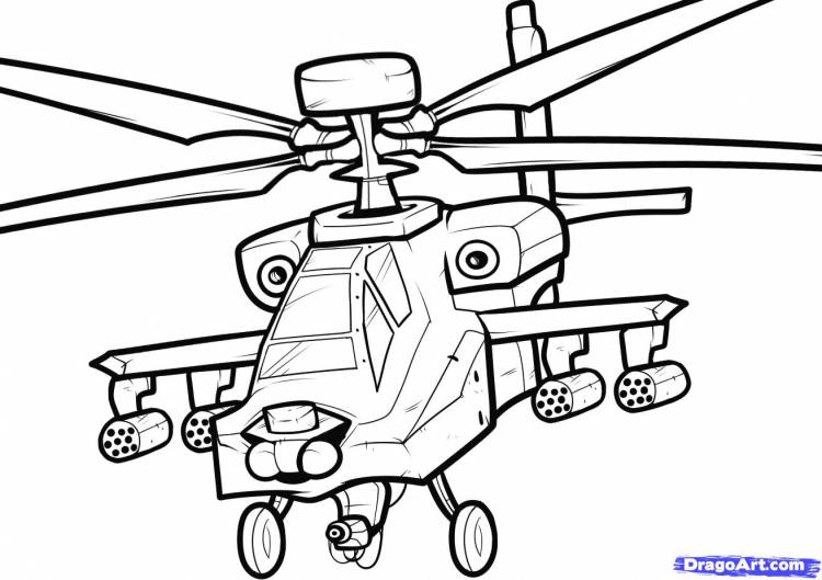 Как нарисовать вертолет поэтапно