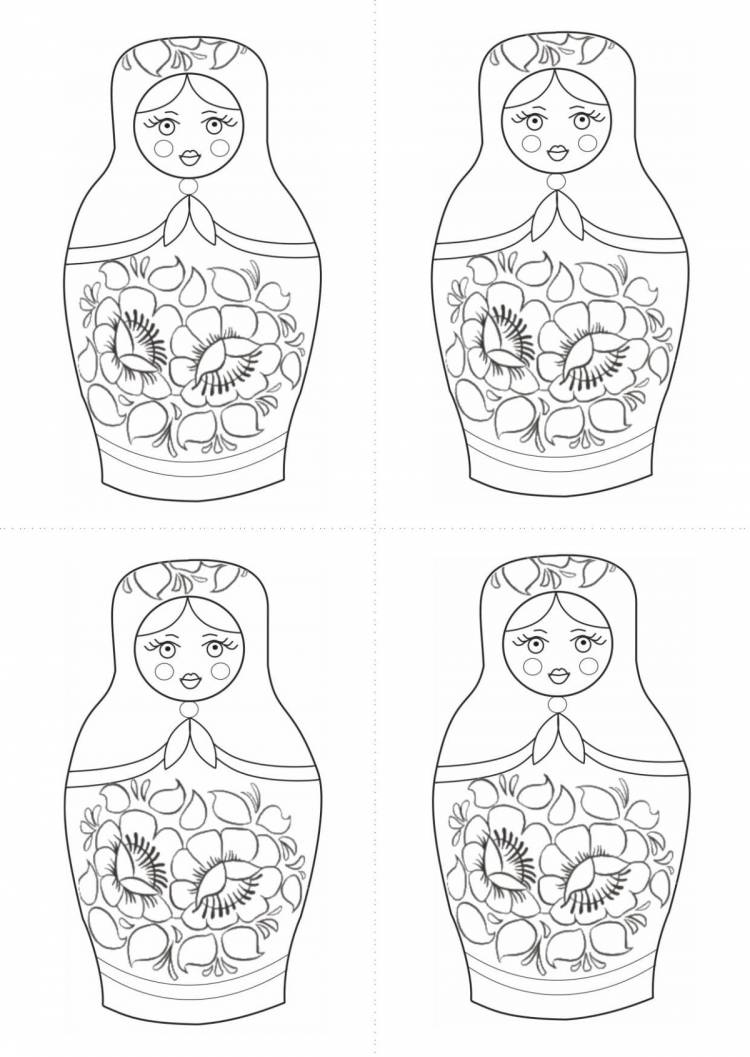 Поэтапное рисование матрешки